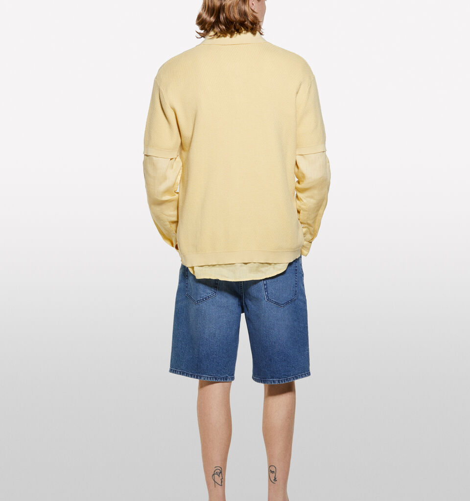 Polo amarelo de malha - polos para homem - Amarelo | Sisley image number 3